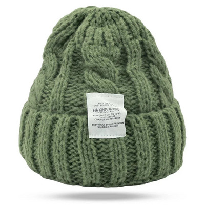 Talvine silmkoeline müts Nokamütsid naistele kootud mütsid Mood õues soe villane paariline müts Kapott naine talvekeeratav naiste kapott