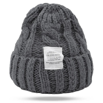 Talvine silmkoeline müts Nokamütsid naistele kootud mütsid Mood õues soe villane paariline müts Kapott naine talvekeeratav naiste kapott