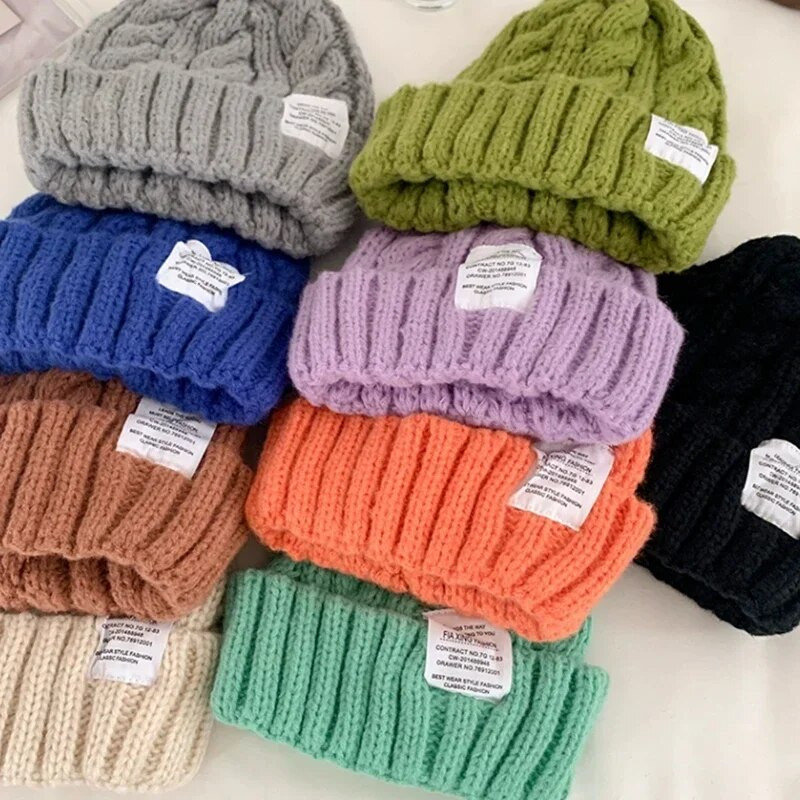 Talvine silmkoeline müts Nokamütsid naistele kootud mütsid Mood õues soe villane paariline müts Kapott naine talvekeeratav naiste kapott