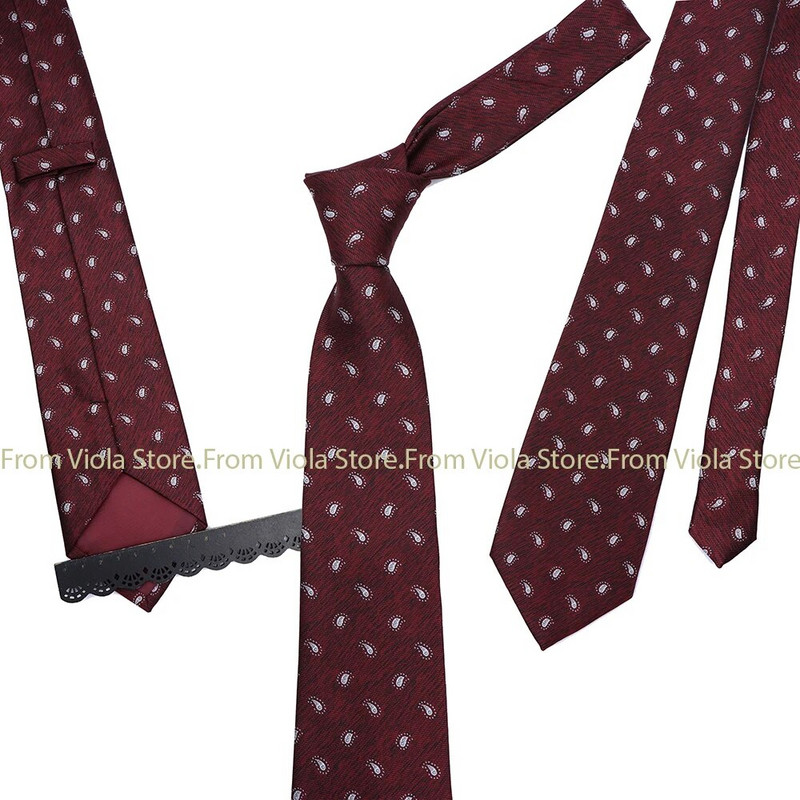 Modni teksturirani Paisley Jacquard 8cm Kravata od poliestera Zelena Crvena Plava Mornarsko smeđa Muško odijelo za večeru Dodatak Kravata Poklon