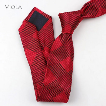 Αντιρυπαντική καρό ζακάρ γραβάτα 6cm Γκρι Μπλε Κόκκινο Ροζ Πολυεστερική Skinny Slim Ανδρική γραβάτα Δώρο σμόκιν Αξεσουάρ Cravat Banquet