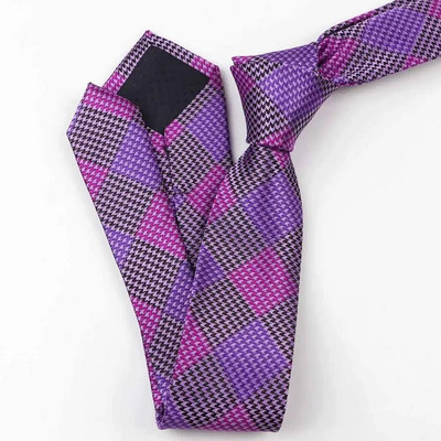 Pretapaugšanas pleds žakarda kaklasaite 6 cm pelēka zila sarkana rozā poliestera tievs, tievs vīriešu kaklasaite dāvanai smokings, banketu kaklasaite