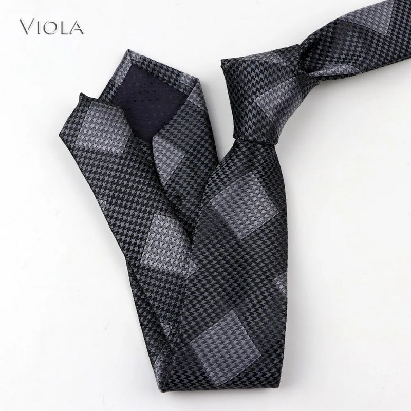 Pretapaugšanas pleds žakarda kaklasaite 6 cm pelēka zila sarkana rozā poliestera tievs, tievs vīriešu kaklasaite dāvanai smokings, banketu kaklasaite