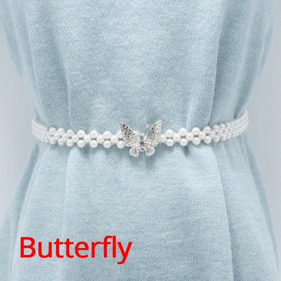 Νέα άφιξη Κομψή γυναικεία μαργαριταρένια ζώνη μέσης για κορίτσια Γυναικεία φόρεμα Κρυστάλλινο λουράκι Πέρλες Γαμήλια ζώνη 339