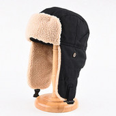 Pilóta sapka férfi téli vastagított vászon sapka női meleg kasmír szélálló fülvédő sapka síelés kerékpáros fülvédő sapka