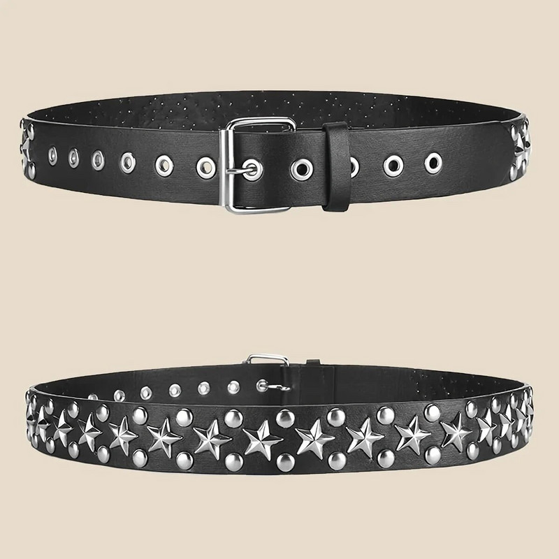 2023. Novi modni ženski remen s pentagramom i zakovicama Punk Hip Hop Rock Jeans Muški remen