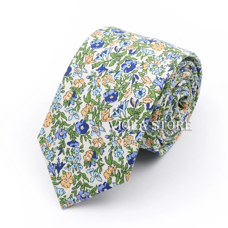 Starinska kravata s cvjetnim uzorkom od 6,5 cm, 100% pamuk, modna muška vjenčanica, smoking, poklon leptir mašna, 14 boja