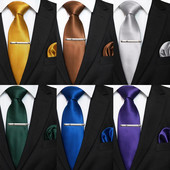 JEMYGINS 2023 uus meeste lips Klassikaline täissinine siidist lipsud meestele Tasku ruudukujuline komplekt pulmadeks ärisidemed Gravata kingitus meestele