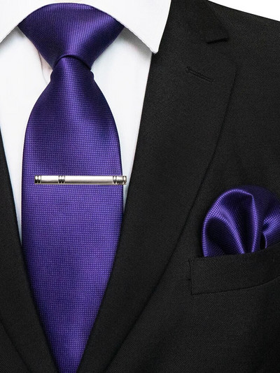 JEMYGINS 2023 uus meeste lips Klassikaline täissinine siidist lipsud meestele Tasku ruudukujuline komplekt pulmadeks ärisidemed Gravata kingitus meestele