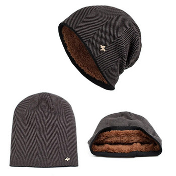Plus Velvet Head Cap πλεκτό Χοντρό αντιανεμικό ζεστό και άνετο καπάκι για άνδρες Χειμερινός εξωτερικός χώρος EIG88