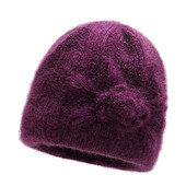 Šešir za žene Zimske kape Modna pletena kapa s cvjetnim križem Ženska topla baršunasta zimska kapa Skullies Beanies MOM Bakina kapa