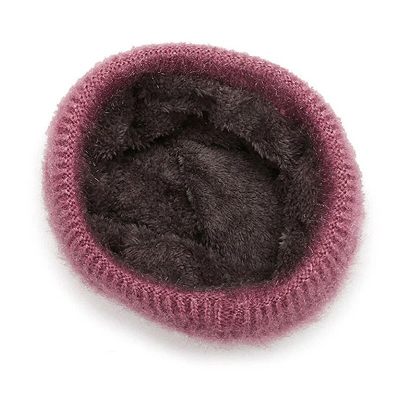 Šešir za žene Zimske kape Modna pletena kapa s cvjetnim križem Ženska topla baršunasta zimska kapa Skullies Beanies MOM Bakina kapa