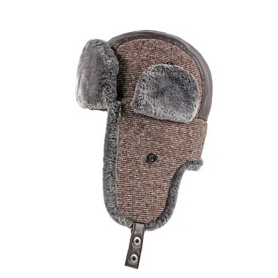 KLIMATS Ziemas silts bumbvedējs Ushanka cepure vēja necaurlaidīga krievu pilota cepures ausu seja aizsargā kažokādas slēpošanas rūtainas cepures ziemas vīrietim