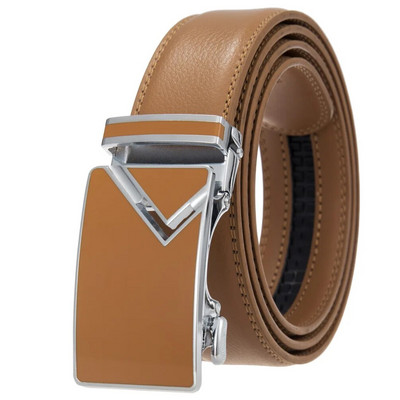 Novi dolazak, bijeli i crni muški remeni s automatskom kopčom od legure, muški remen, remen za golf od prave kravlje kože, velika veličina 130 cm