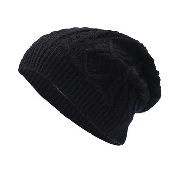 Νέο Cool Women Warm Soft Beanies Καπέλο καπέλο Lady Apring Φθινόπωρο Χειμώνας Μασίφ γεωμετρικό πλεκτό Casual καπέλο κοκάλι για γυναίκες