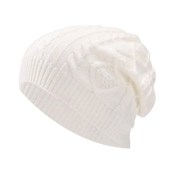 Νέο Cool Women Warm Soft Beanies Καπέλο καπέλο Lady Apring Φθινόπωρο Χειμώνας Μασίφ γεωμετρικό πλεκτό Casual καπέλο κοκάλι για γυναίκες