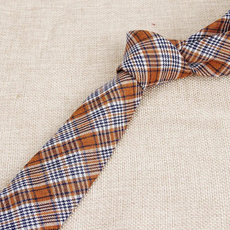 Modne karirane pamučne kravate za muškarce Klasične uske 6 cm kravate za odrasle crne tamnoplave ružičaste crvene kravate uske debele odijele kravate