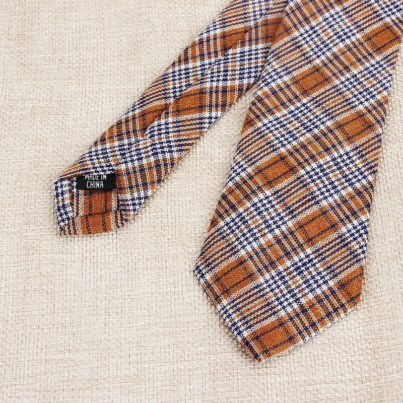 Modne karirane pamučne kravate za muškarce Klasične uske 6 cm kravate za odrasle crne tamnoplave ružičaste crvene kravate uske debele odijele kravate