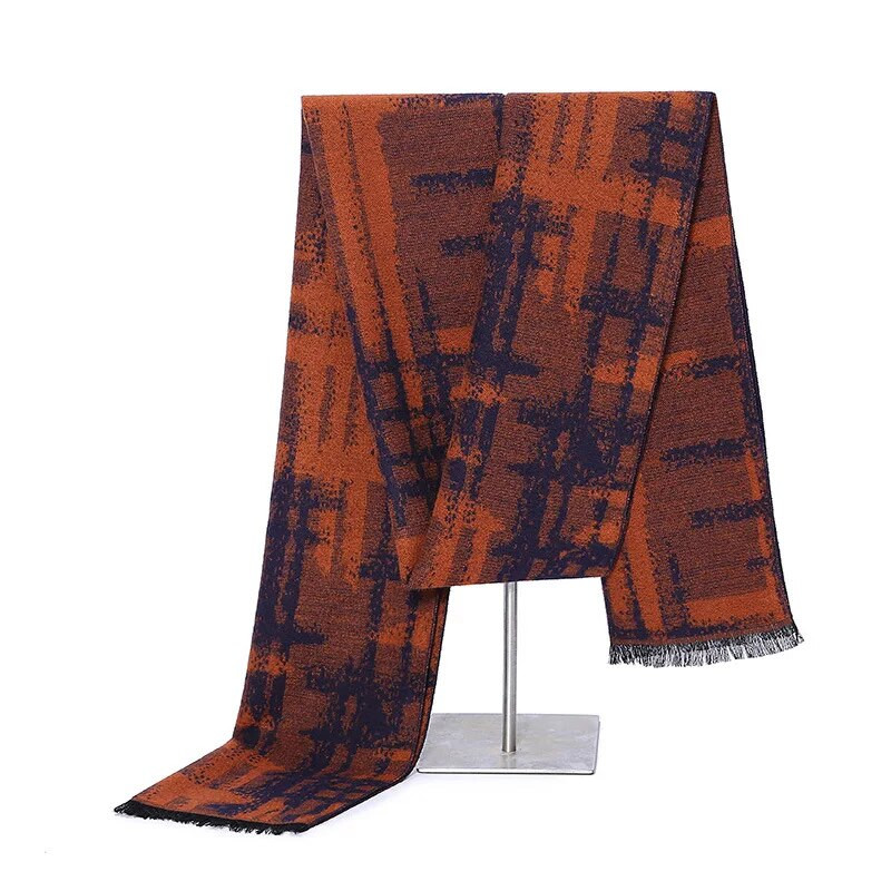 Zimski šal od kašmira za muškarce Klasični karirani šal Šalovi Muški luksuzni brend Topla mekana deka Šal omot Bufandas Hombre