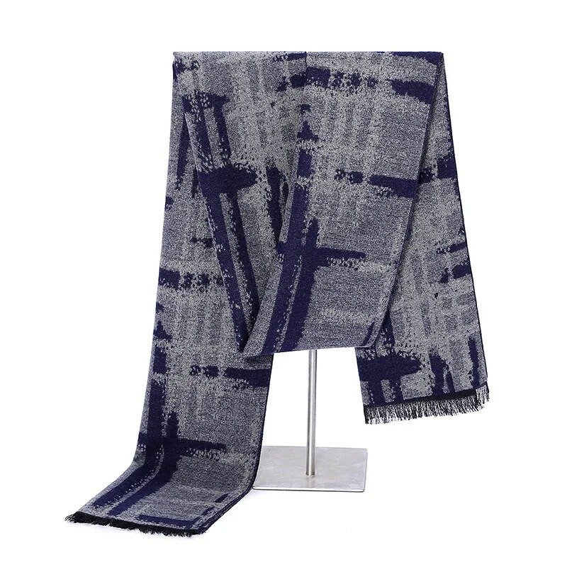 Zimski šal od kašmira za muškarce Klasični karirani šal Šalovi Muški luksuzni brend Topla mekana deka Šal omot Bufandas Hombre