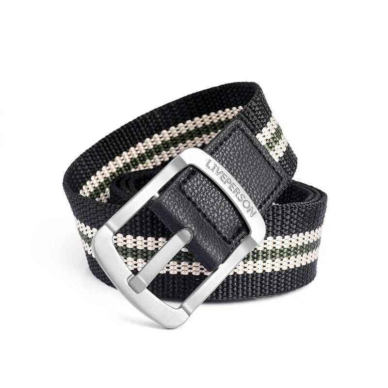 Jauna audekla sprādzes josta Vīriešu sieviešu modes svītras āra jostas 2021. gada dizainera cilpiņas jostasvietas džinsi