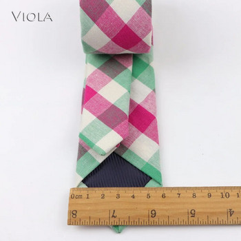 Νεαροί άντρες μαλακό βαμβακερό ριγέ καρό γραβάτα μέντα Πράσινη ροζ 6 εκ. Casual Skinny Γραβάτες Tuxedo Party Fashion Cravat αξεσουάρ δώρου