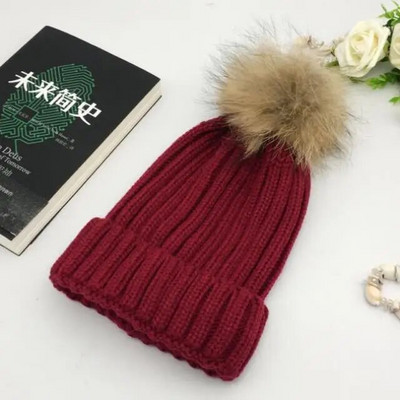Ziemas zīmols Sieviešu kažokādas Pom Poms Cepure Ziemas cepure sievietēm Meiteņu Cepure Adīta Beanies Cepure Cepure Bieza Sieviešu Skullies Beanies