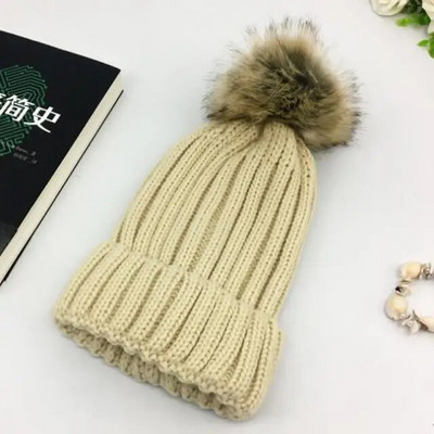 Ziemas zīmols Sieviešu kažokādas Pom Poms Cepure Ziemas cepure sievietēm Meiteņu Cepure Adīta Beanies Cepure Cepure Bieza Sieviešu Skullies Beanies