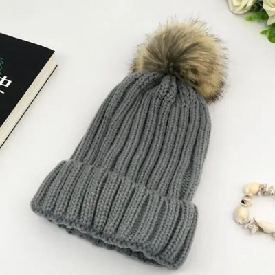 Ziemas zīmols Sieviešu kažokādas Pom Poms Cepure Ziemas cepure sievietēm Meiteņu Cepure Adīta Beanies Cepure Cepure Bieza Sieviešu Skullies Beanies