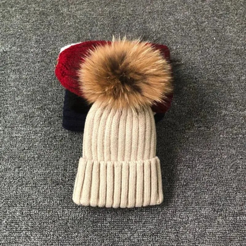 Ziemas zīmols Sieviešu kažokādas Pom Poms Cepure Ziemas cepure sievietēm Meiteņu Cepure Adīta Beanies Cepure Cepure Bieza Sieviešu Skullies Beanies