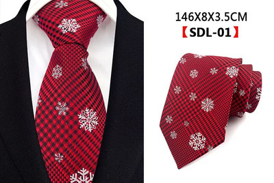 Ricnai 8cm svilena božićna crna plava crvena crtana kravata Svjetla u boji Poklon za snježni festival