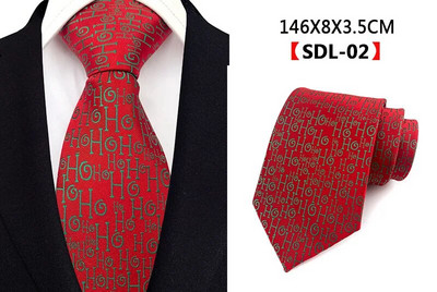 Ricnai 8cm svilena božićna crna plava crvena crtana kravata Svjetla u boji Poklon za snježni festival