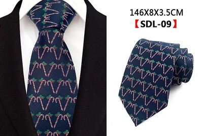 Ricnai 8cm svilena božićna crna plava crvena crtana kravata Svjetla u boji Poklon za snježni festival