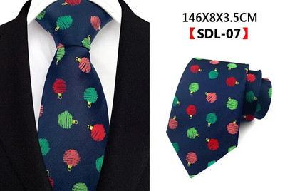 Ricnai 8cm svilena božićna crna plava crvena crtana kravata Svjetla u boji Poklon za snježni festival