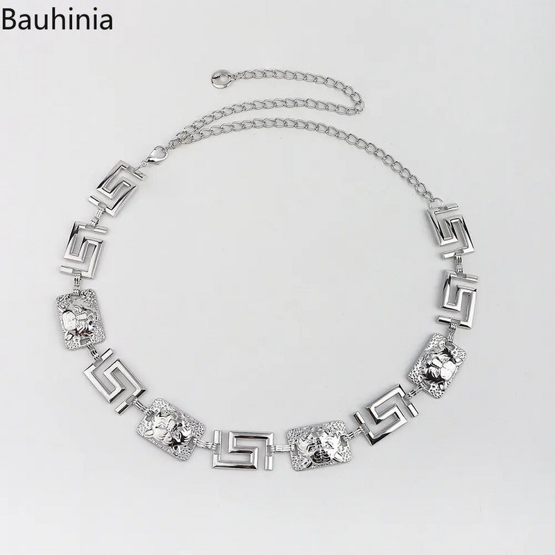 Bauhinia új arany/ezüstszázas egyezésű dekoratív fém öv divat, egyszerű tervező női láncöv