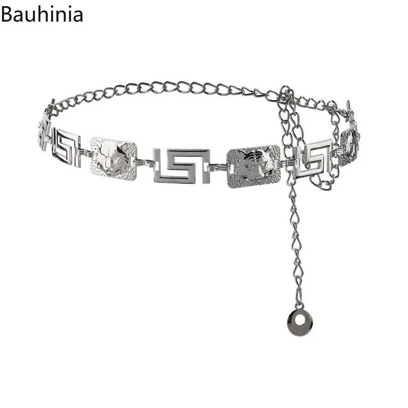 Bauhinia új arany/ezüstszázas egyezésű dekoratív fém öv divat, egyszerű tervező női láncöv