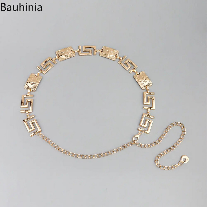 Bauhinia új arany/ezüstszázas egyezésű dekoratív fém öv divat, egyszerű tervező női láncöv
