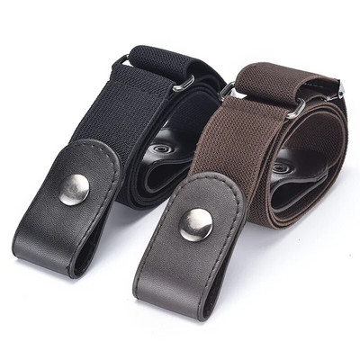 New men`s and women`s invisible belt without buckle seamless lazy Jeans Waist Belt Women`s Punk Elastic Invisible No Buckle Belt