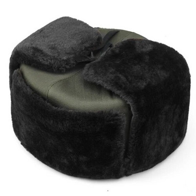 HT1892 Orosz Kalapok Hadsereg Katonai Ushanka Bomber Kalapok Trapper Aviator Cap Téli Műszőrme Kalapok Férfi Fülfülvédő Sí Trapper sapkák