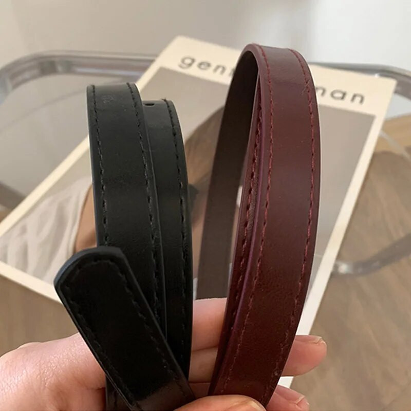 Modni kožni tanki remen za žene, metalna rombova kopča, remen za struk, dizajnerske ženske hlače, kaput, ukrasni pojas