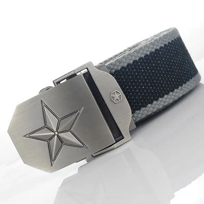 BOKADIAO Muški i ženski vojni platneni remen luksuzni 3D zvjezdani jeans remen s metalnom kopčom Vojni taktički remeni za muškarce muški remen za pojas
