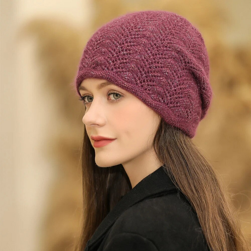 Nova ženska zimska kapa Streetwear Topla kapa od mješavine zečjeg krzna Modna ukrasna kapica za ležerne ženske pletene kape