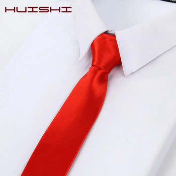 Μονόχρωμες ανδρικές γραβάτες Skinny Slim Tie Προδεμένες γραβάτες με φερμουάρ Κόκκινη μπλε μαύρη γραβάτα Γυναικεία μπλούζα γιακά αξεσουάρ για γάμο