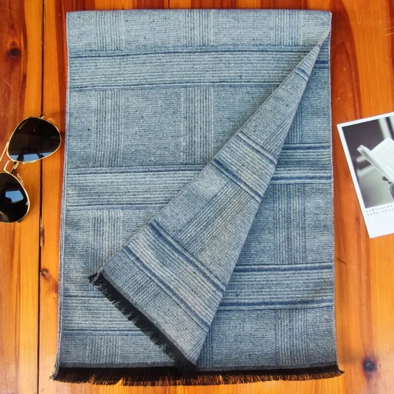 2023 Klasični muški zimski karirani šal Topli šalovi oko vrata od čiste vune Mekani šalovi od kašmira Muški poslovni šal u britanskom stilu