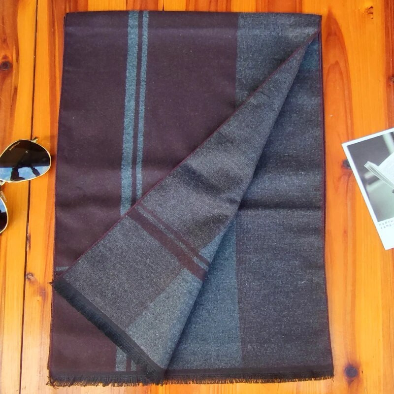 2023 Klasični muški zimski karirani šal Topli šalovi oko vrata od čiste vune Mekani šalovi od kašmira Muški poslovni šal u britanskom stilu