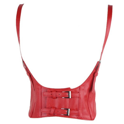 Ženski vintage gotički korzet od umjetne kože ispod grudi Crop Top Jednobojni podesivi prsluk Pojas s dvostrukom kopčom Cincher