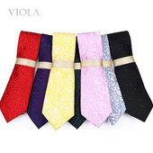 Színes Rózsaszín Piros Fehér Virágos csíkos Jacquard Poliészter 8cm Nyakkendő Pont esküvői Cravat bankett öltöny Szmoking Ajándék Férfi Kiegészítő