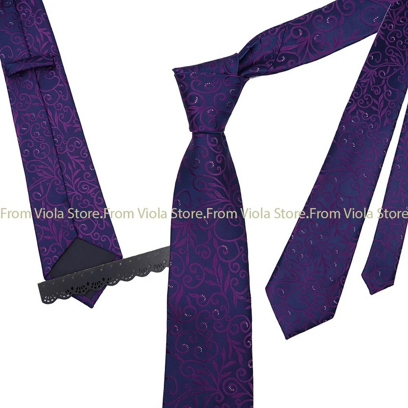 Színes Rózsaszín Piros Fehér Virágos csíkos Jacquard Poliészter 8cm Nyakkendő Pont esküvői Cravat bankett öltöny Szmoking Ajándék Férfi Kiegészítő