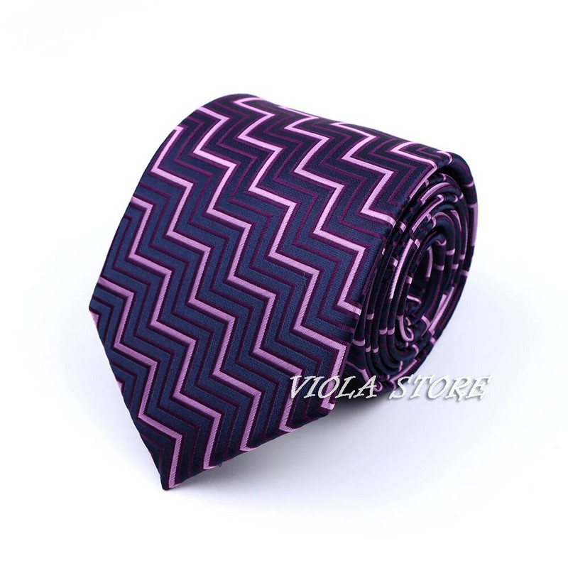 Színes Rózsaszín Piros Fehér Virágos csíkos Jacquard Poliészter 8cm Nyakkendő Pont esküvői Cravat bankett öltöny Szmoking Ajándék Férfi Kiegészítő