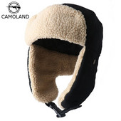 CAMOLAND sieviešu bumbvedēja cepure Pilot Trooper Cap vīriešu mākslīgā kašmira cepure krievu Ushanka Earflap vāciņi ziemas sniega slēpošanas cepures